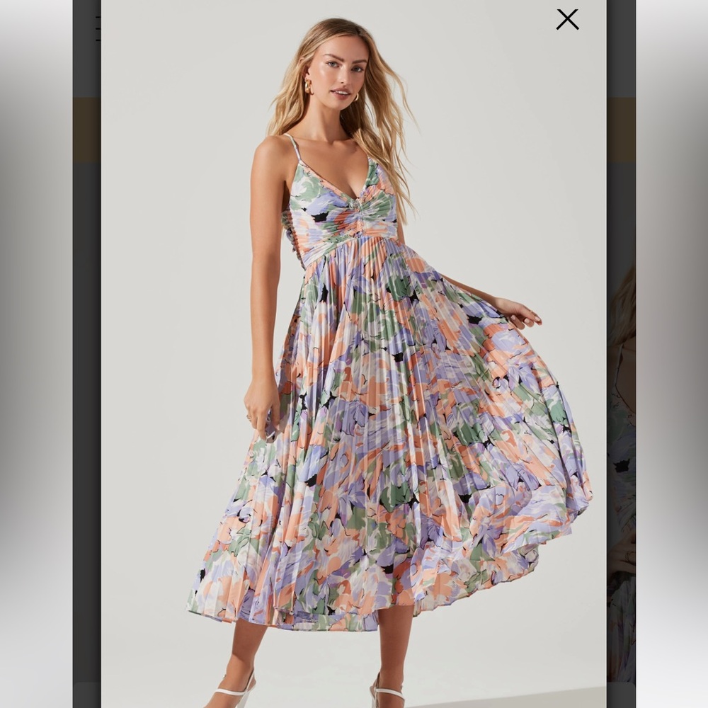 Astr Multicolor Floral midi Blythe Dress- S